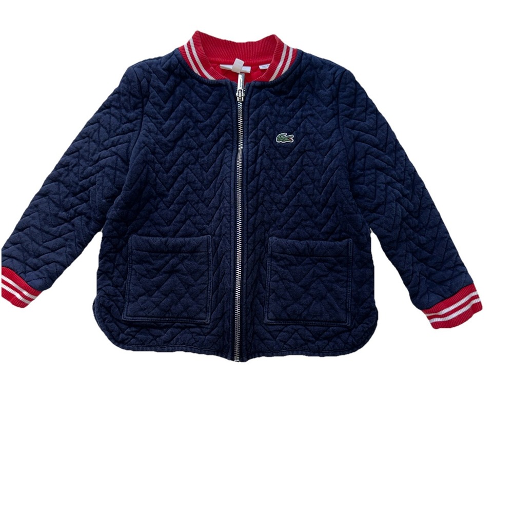 LACOSTE CHILD SPORT JACKET BLUE ZIP CREW SIZE 5